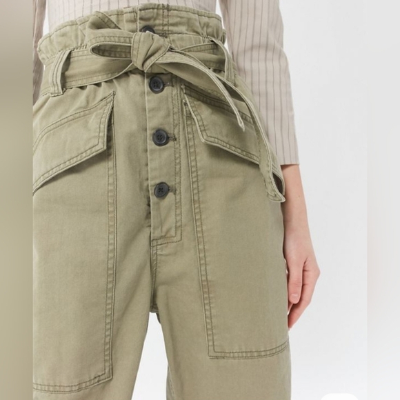 BDG Urban Outfitters Size Medium Umber Army Green Hi-Rise Paperbag Pants NWT - Picture 2 of 12